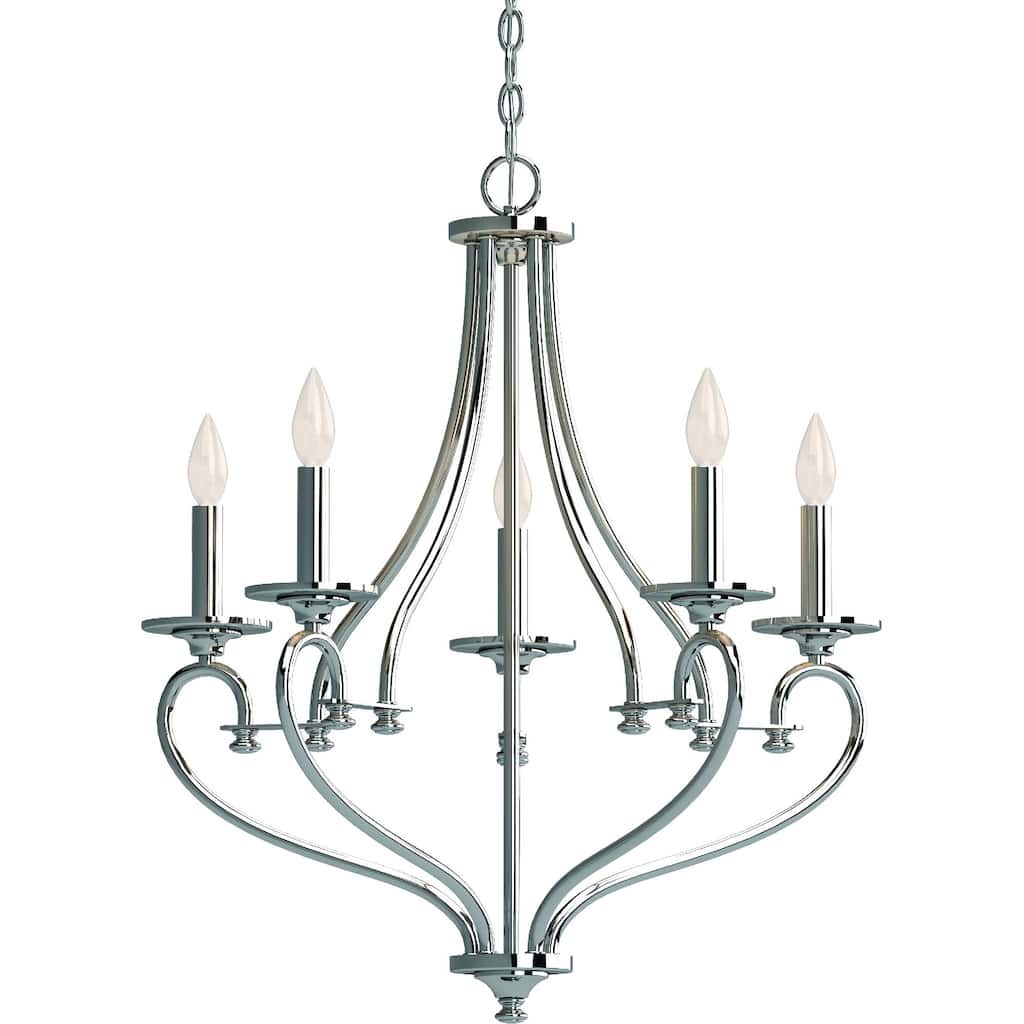 Tes 5-Light Indoor Chrome Hanging Chandelier