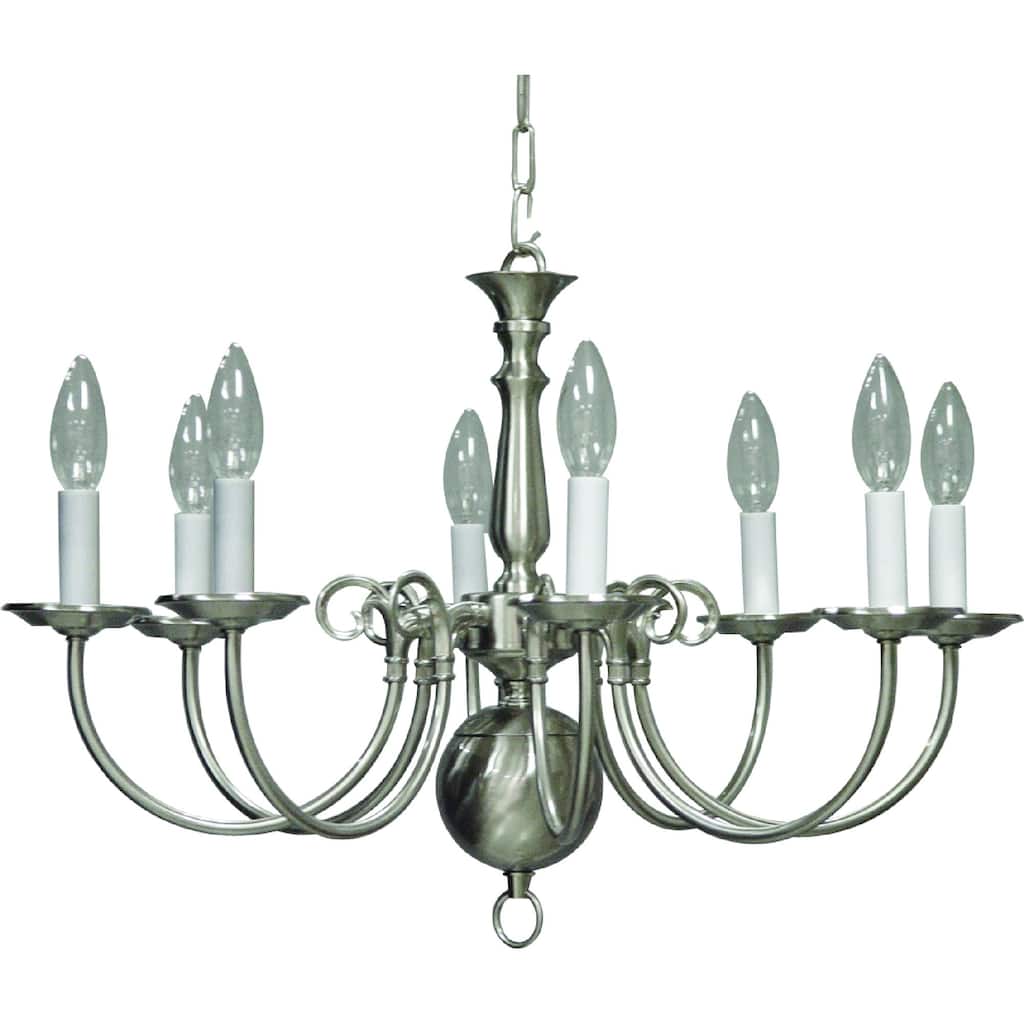 8-Light Brushed Nickel Interior Chandelier