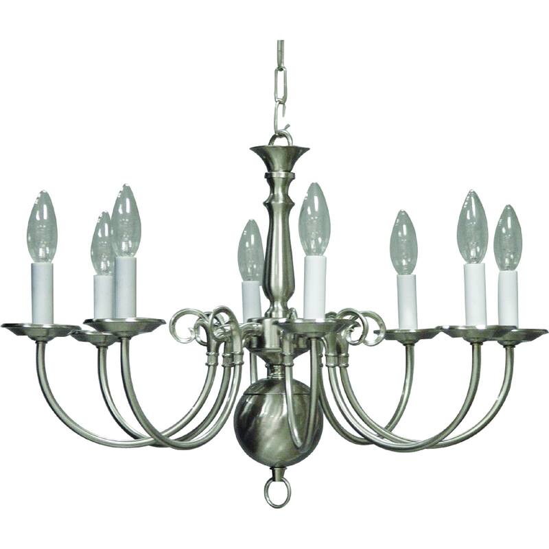 8-Light Brushed Nickel Interior Chandelier