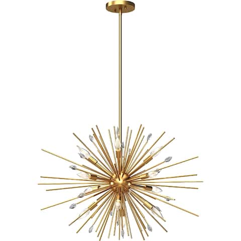 Alice 12-Light Indoor Antique Gold Down Rod Chandelier - 29.5"x18"
