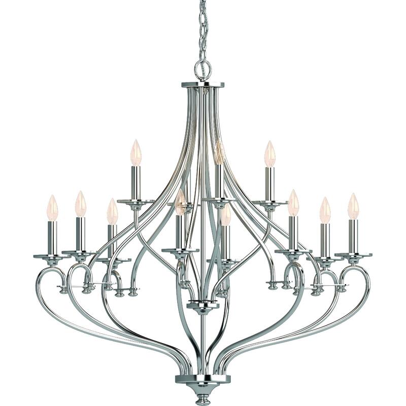 Tes 12-Light Indoor Chrome Hanging Chandelier