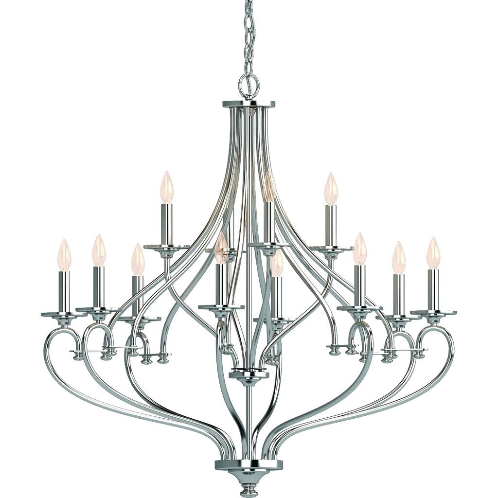 Tes 12-Light Indoor Chrome Hanging Chandelier