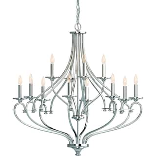 Tes 12-Light Indoor Chrome Hanging Chandelier
