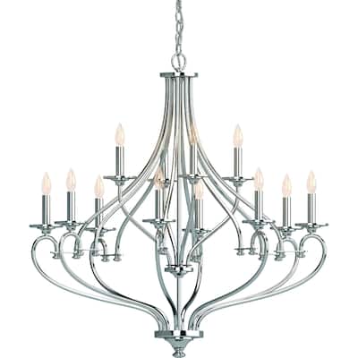 Tes 12-Light Indoor Chrome Hanging Chandelier