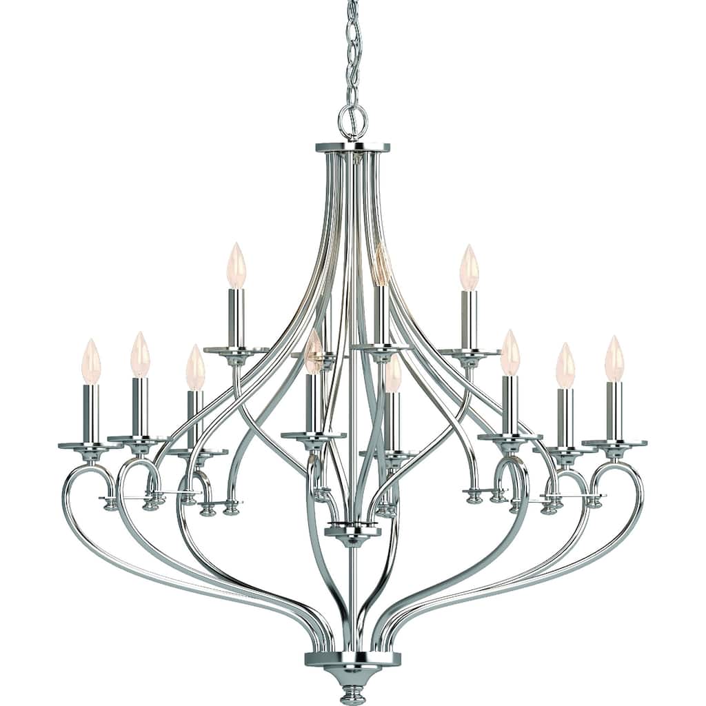 Tes 12-Light Indoor Chrome Hanging Chandelier