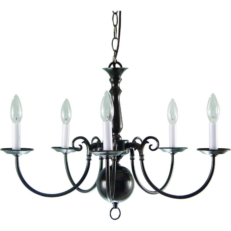 5-Light Antique Bronze Interior Chandelier