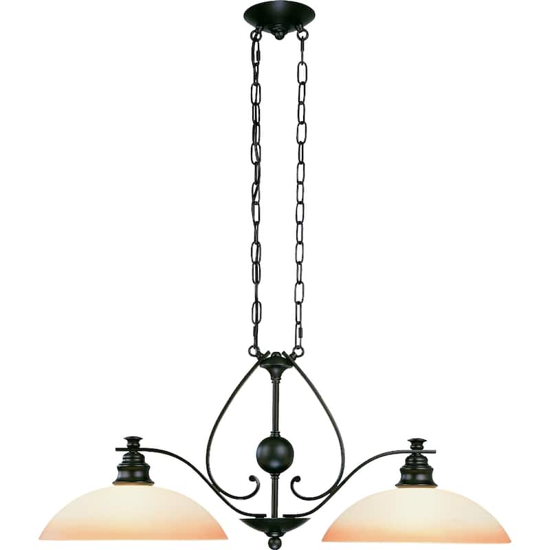 Rainier 2-Light Indoor Foundry Bronze Chandelier