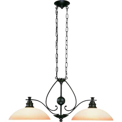 Rainier 2-Light Indoor Foundry Bronze Chandelier