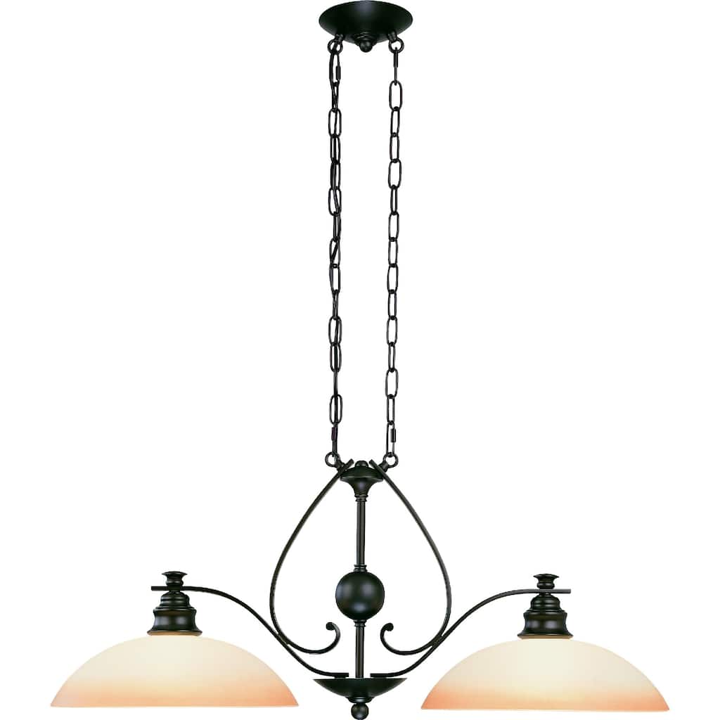 Rainier 2-Light Indoor Foundry Bronze Chandelier