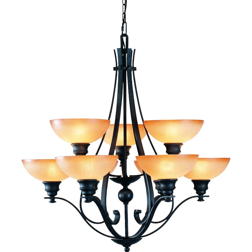 Rainier 9-Light Indoor Foundry Bronze Chandelier