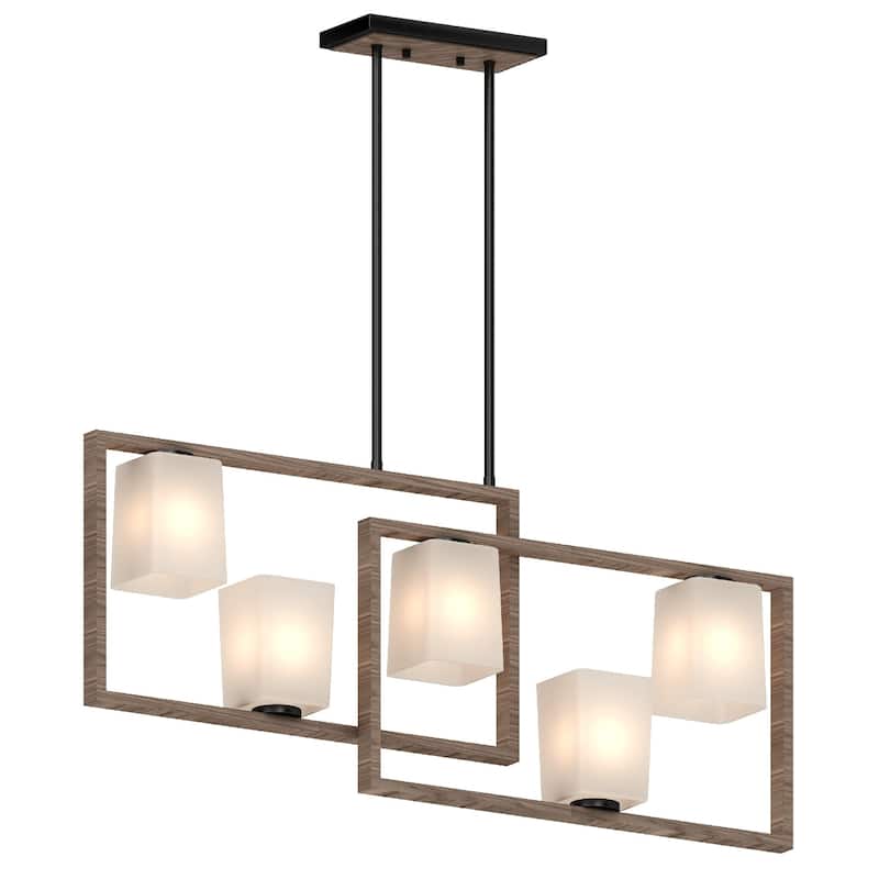 Paxton 5-Light Indoor Pecan & Black Chandelier