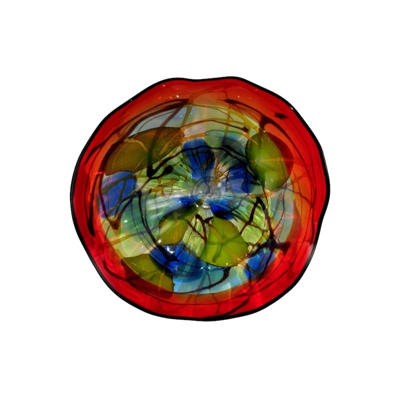 Hankley Hand Blown Art Glass Wall Art Decor - 16 Inch - Multi-Color