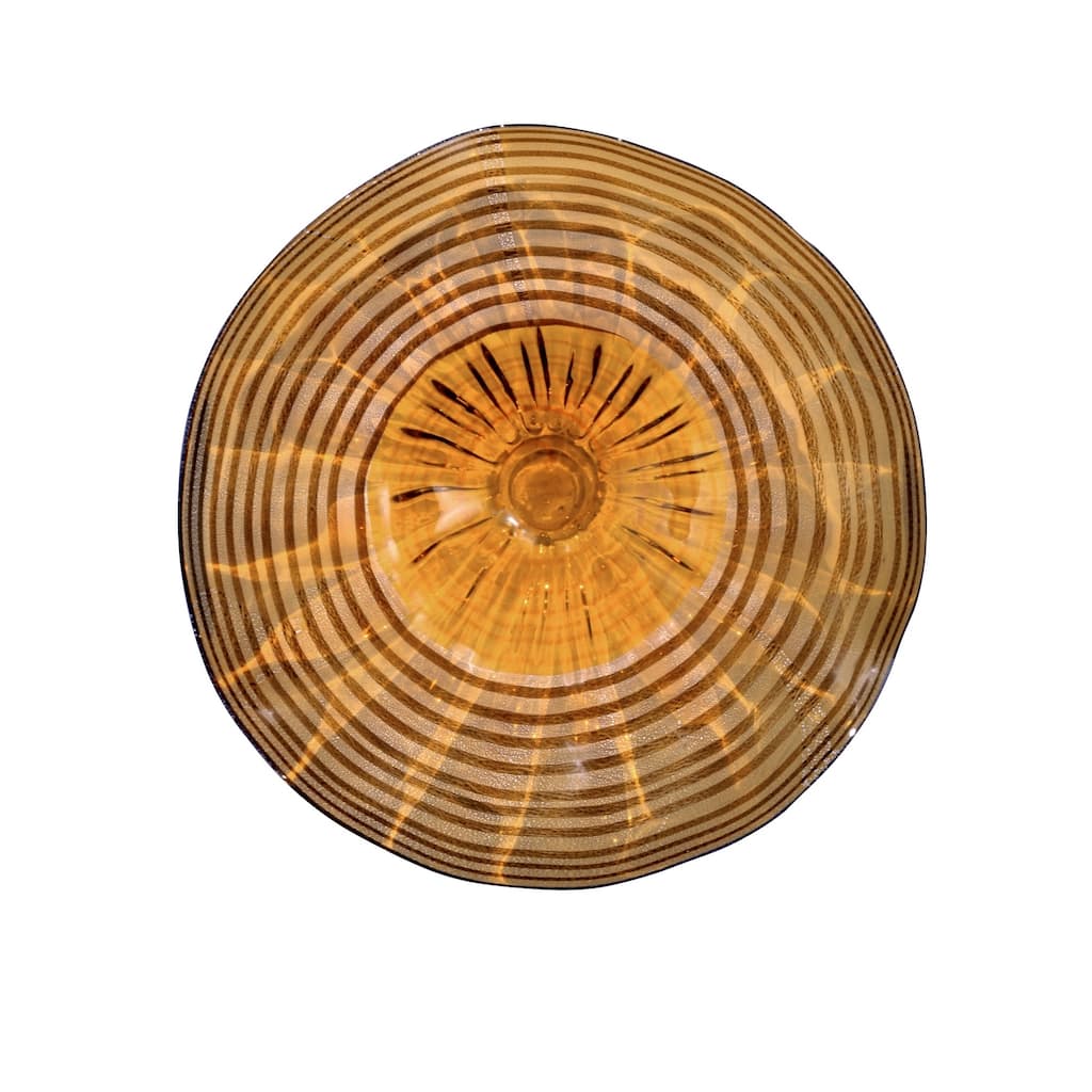 Amber Handover 12In Hand Blown Art Glass Wall Décor