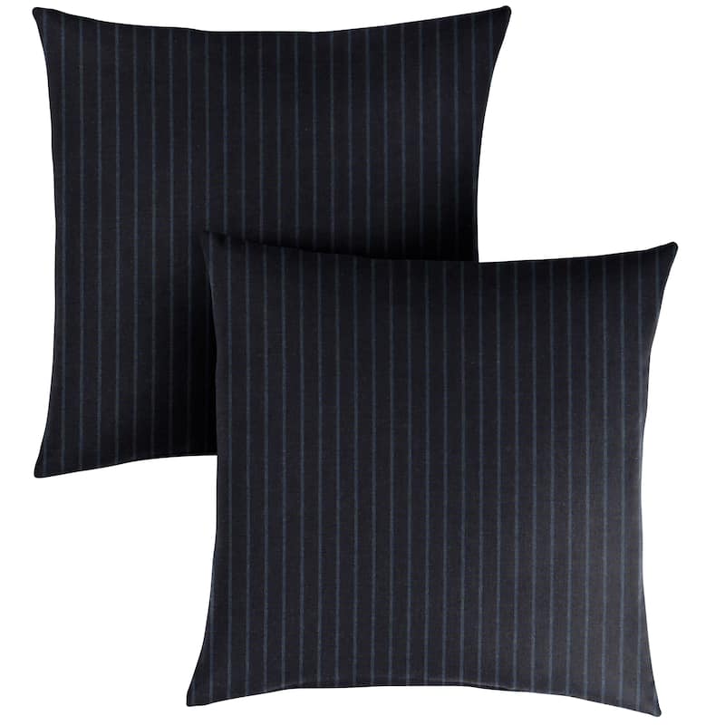 Indigo Blue Knife Edge Square Pillows (Set of 2) by Havenside Home