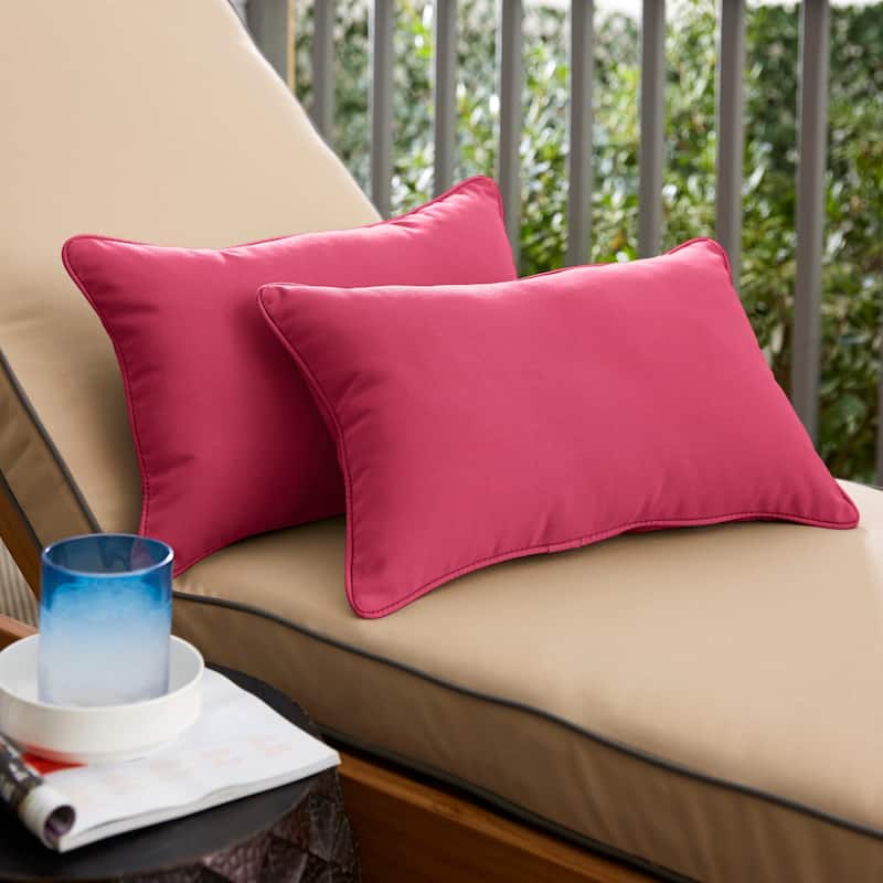Hot Pink Corded Lumbar Pillows (Set of 2) by Havenside Home