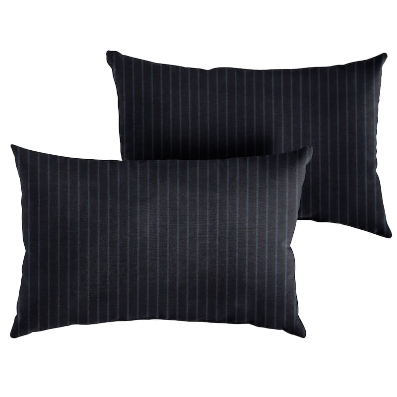 Indigo Blue Knife Edge Lumbar Pillows (Set of 2) by Havenside Home