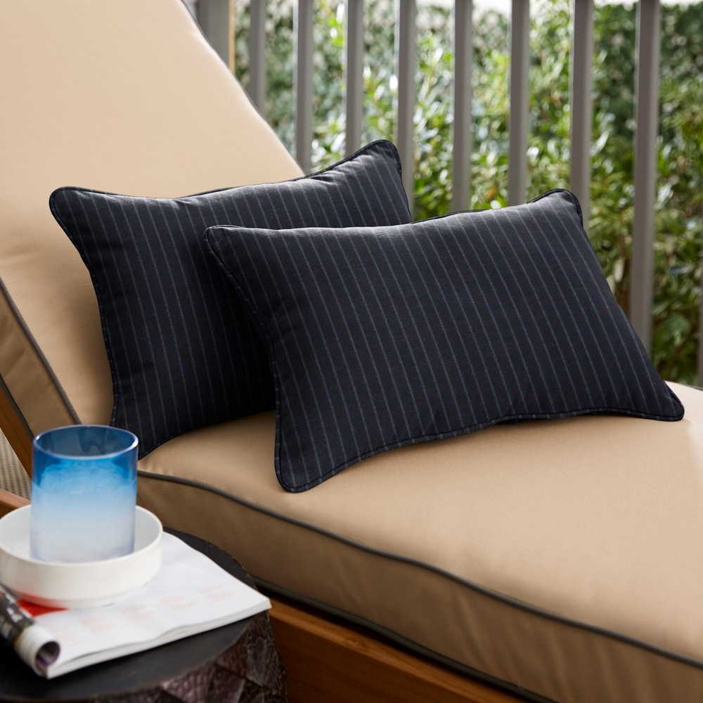 Humble + Haute Sunbrella Bamboo Graphic Indoor/Outdoor Corded Square Pillows  (Set of 2) - On Sale - Bed Bath & Beyond - 38400994