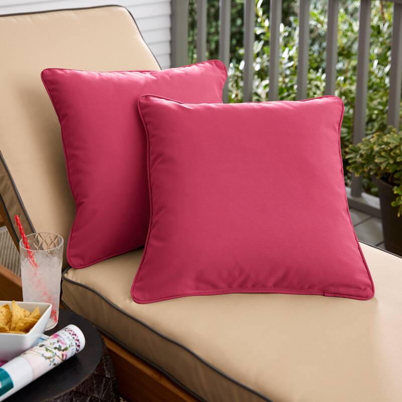 Hot Pink Corded Square Pillows (Set of 2) by Havenside Home