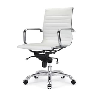 White PU leather low back Office chair - Bed Bath & Beyond - 30767056