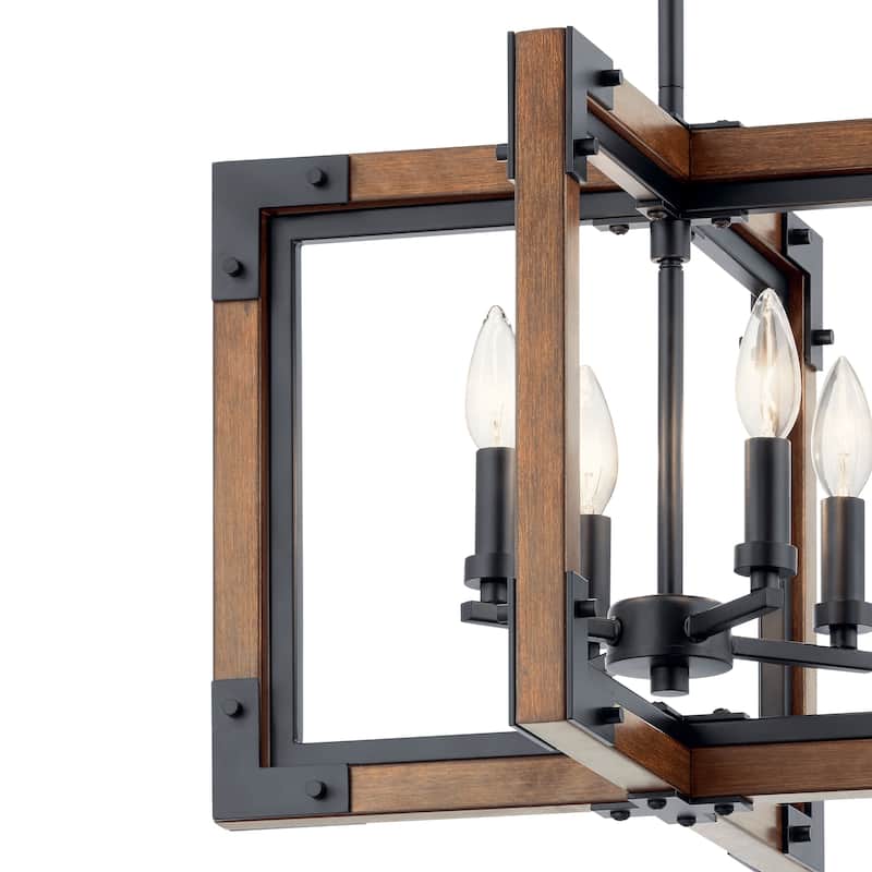 Kichler Lighting Marimount 4-Light Chandelier/Semi Flush Auburn Stain