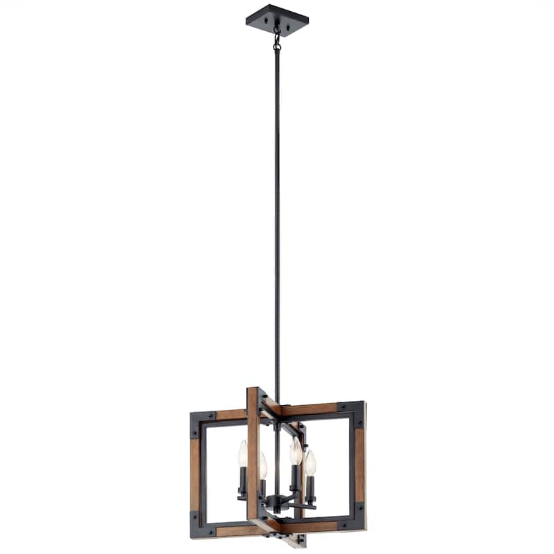Kichler Lighting Marimount 4-Light Chandelier/Semi Flush Auburn Stain