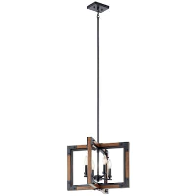 Kichler Lighting Marimount 4-Light Chandelier/Semi Flush Auburn Stain