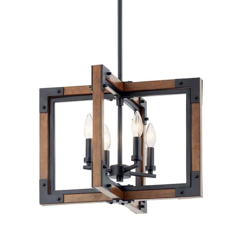 Kichler Lighting Marimount 4-Light Chandelier/Semi Flush Auburn Stain