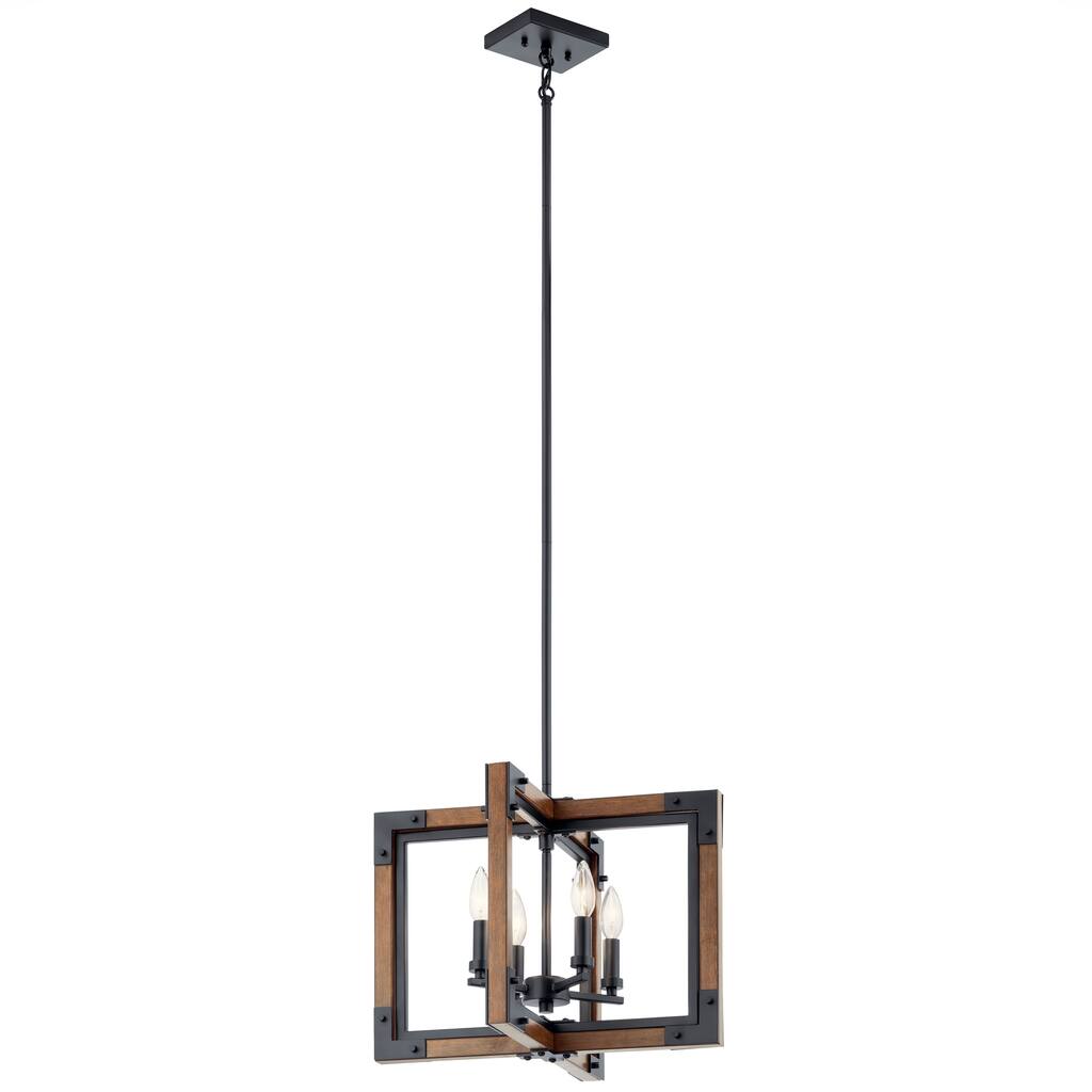 Kichler Lighting Marimount 4-Light Chandelier/Semi Flush Auburn Stain