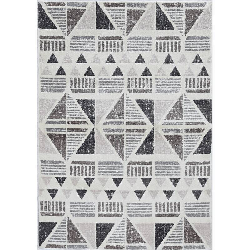 Carson Carrington Mid-Century Modern Geometric Rug - 5'3"  7'7" - Ivory/Mocha