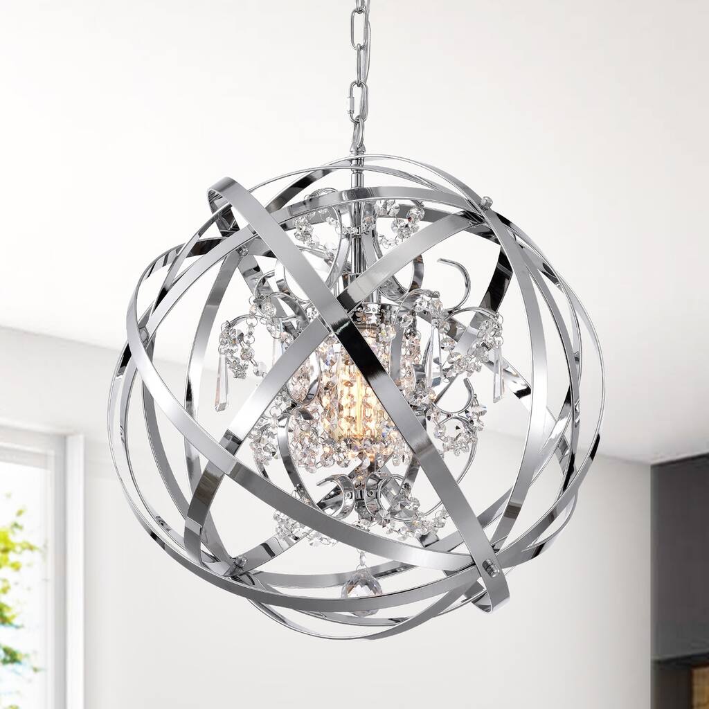 Silver Orchid Nielson 19-Inch Chrome Pendant Lamp