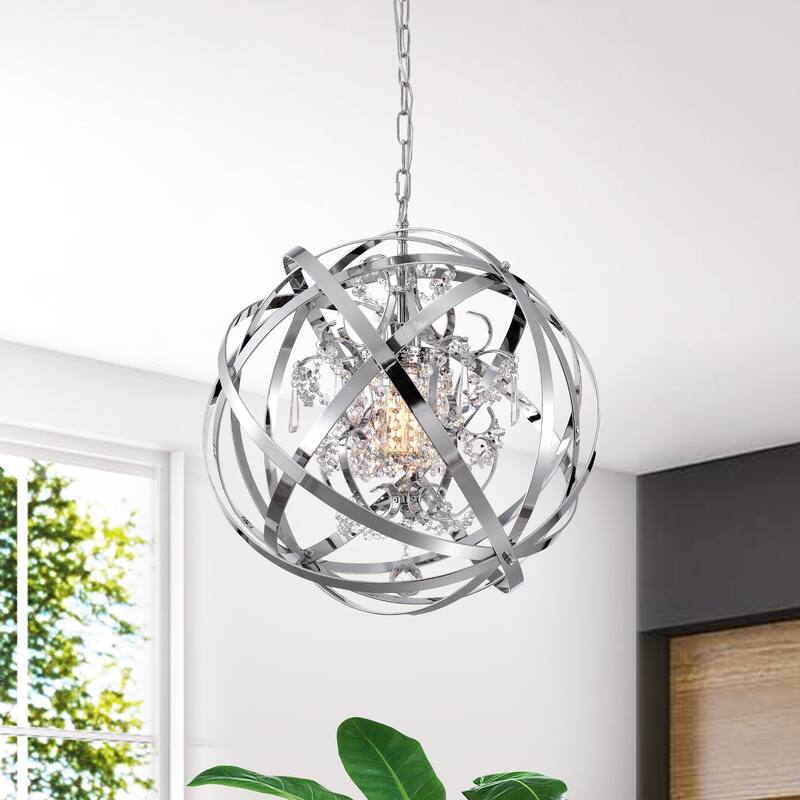 Silver Orchid Nielson 19-Inch Chrome Pendant Lamp