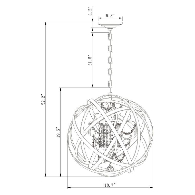 Silver Orchid Nielson 19-Inch Chrome Pendant Lamp