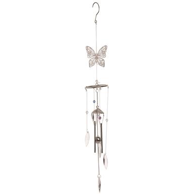 Transpac Metal 30 in. Multicolor Spring Crystal Butterfly Chime