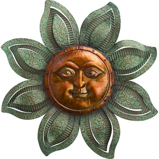 Transpac 30 In. Bronze Spring Celestial Textured Sun Face Wall Décor 