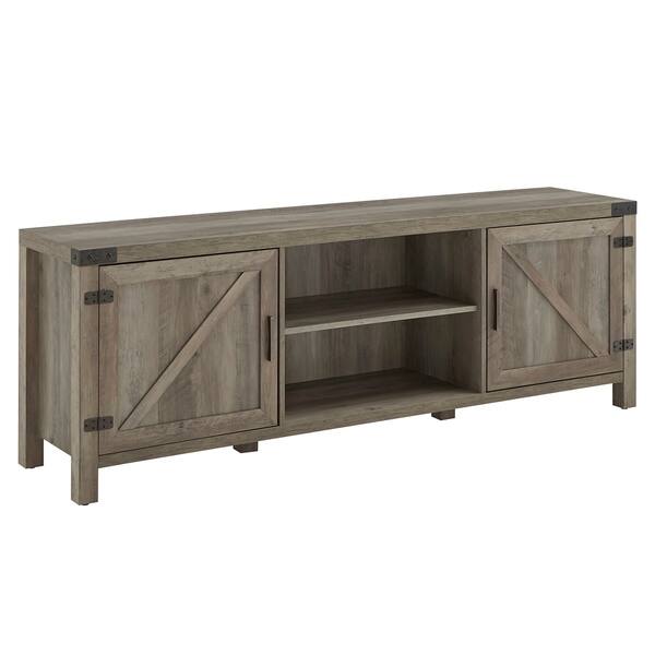slide 3 of 10, Sheldon Grey Wash Finish TV Stand by iNSPIRE Q Classic Walnut Finish