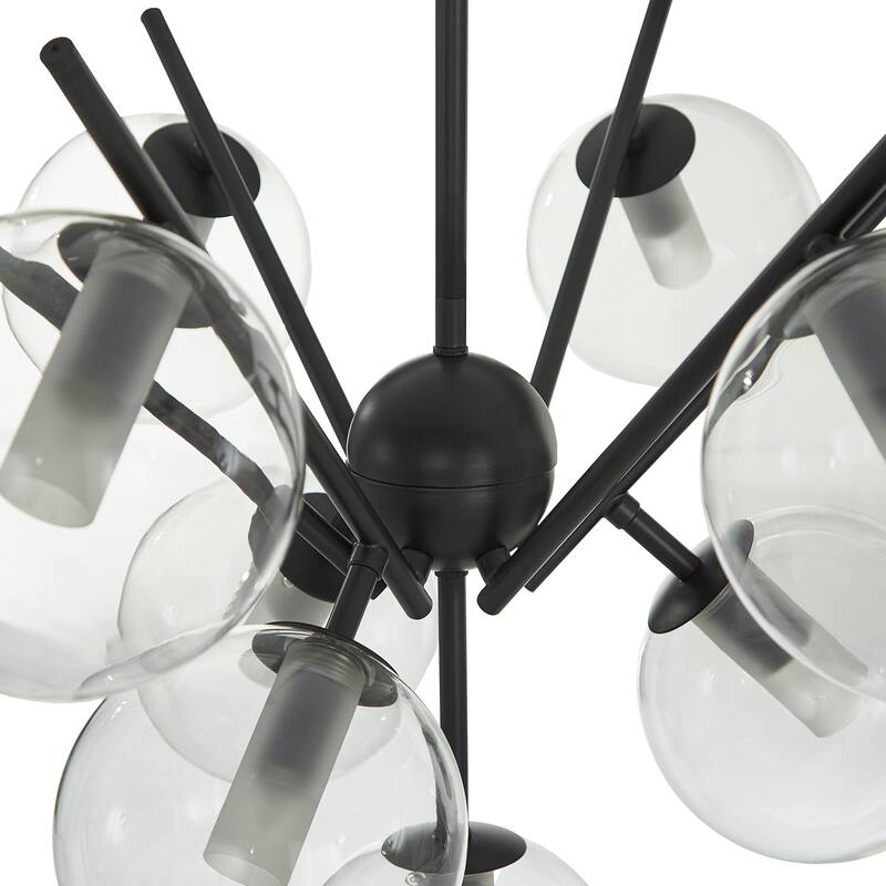 Kayan Matte Black Bold 10-Glass Globe Pendant Light by iNSPIRE Q Bold
