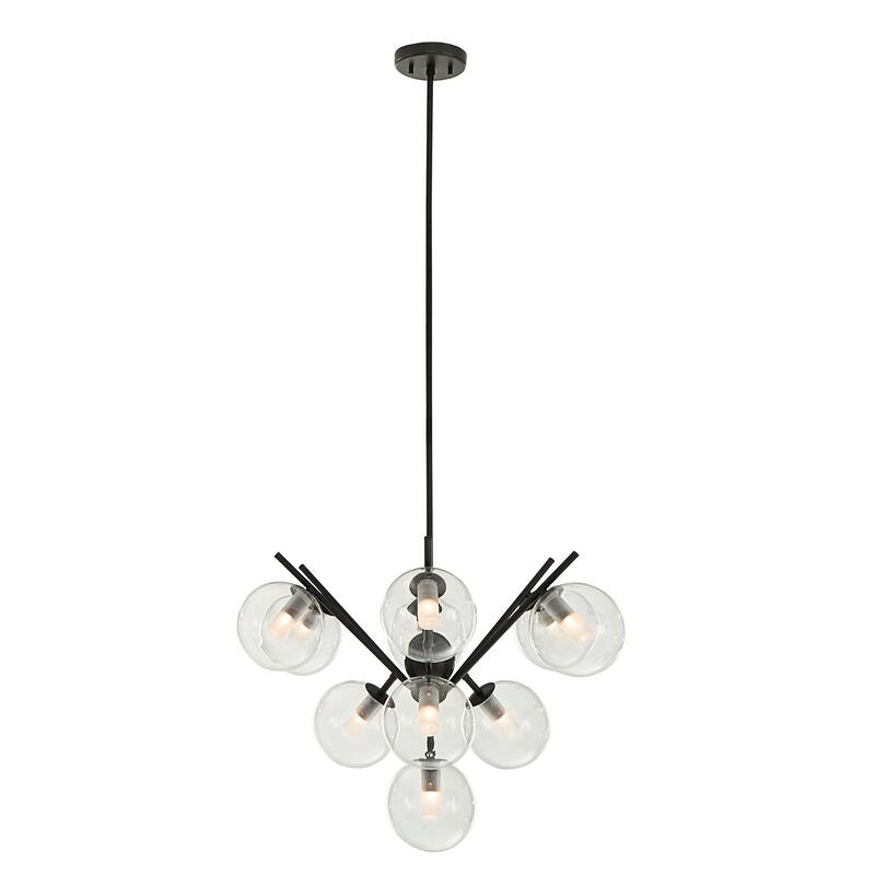 Kayan Matte Black Bold 10-Glass Globe Pendant Light by iNSPIRE Q Bold - Black