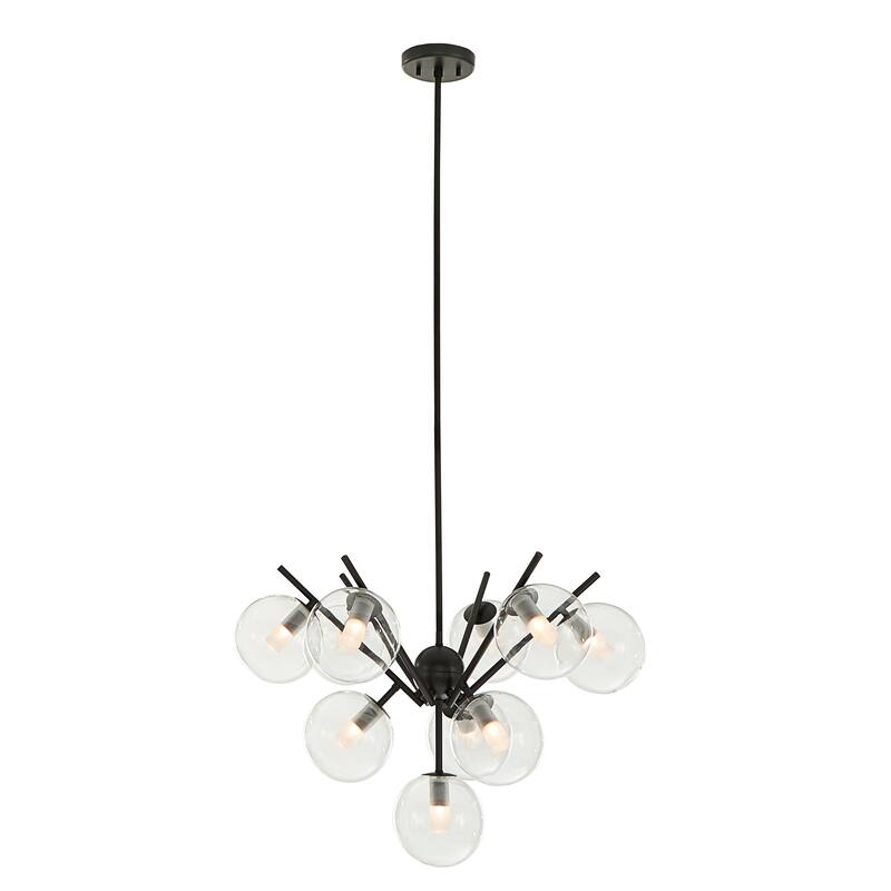 Kayan Matte Black Bold 10-Glass Globe Pendant Light by iNSPIRE Q Bold