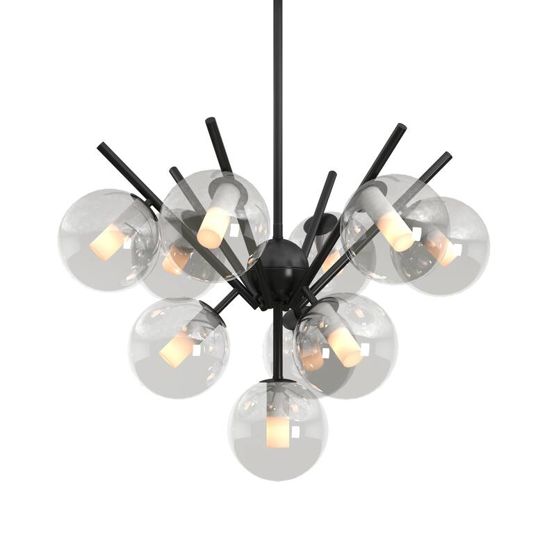 Kayan Matte Black Bold 10-Glass Globe Pendant Light by iNSPIRE Q Bold