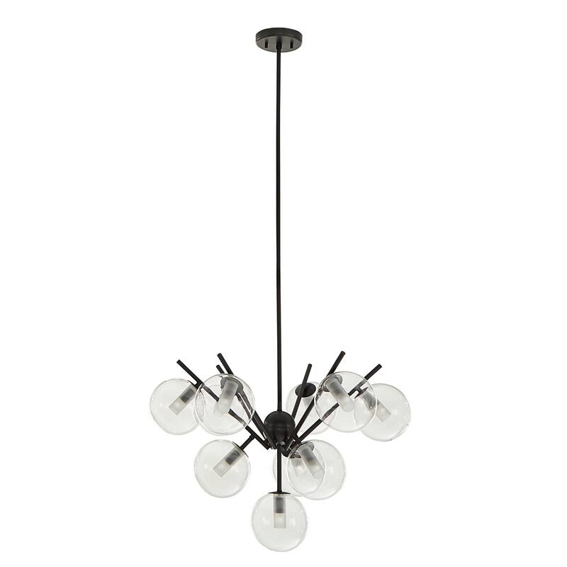 Kayan Matte Black Bold 10-Glass Globe Pendant Light by iNSPIRE Q Bold