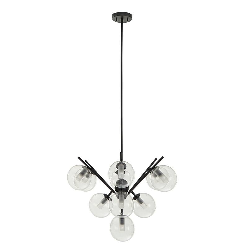 Kayan Matte Black Bold 10-Glass Globe Pendant Light by iNSPIRE Q Bold