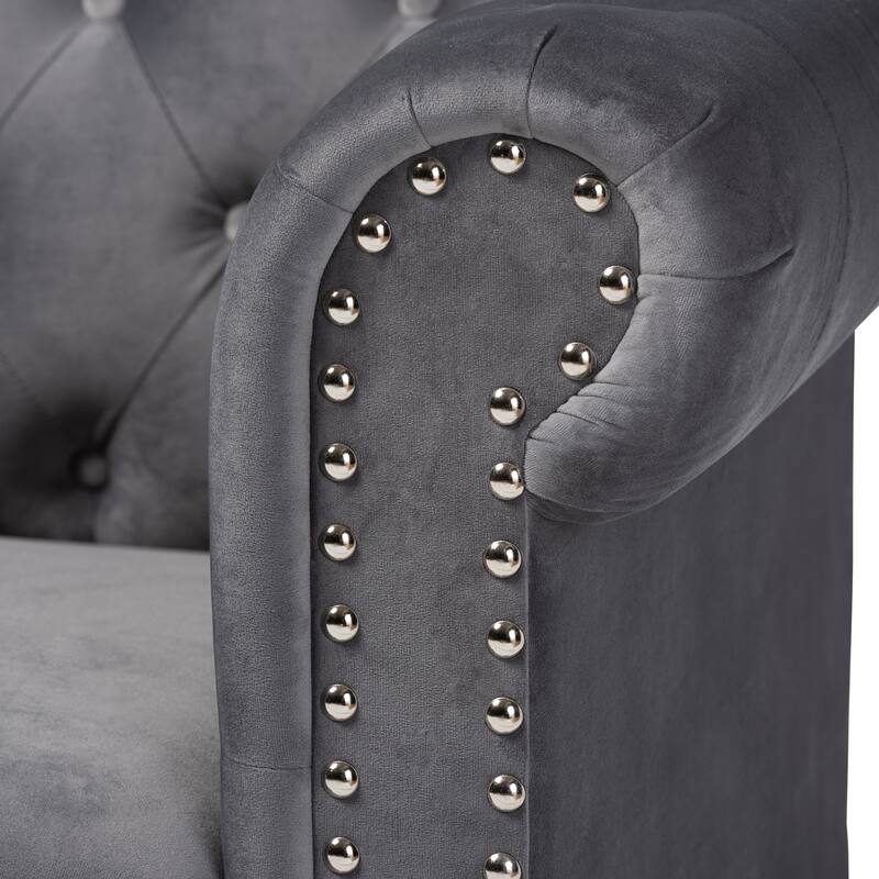 Emma Traditional and Transitional Upholstered Chesterfield Sofa
