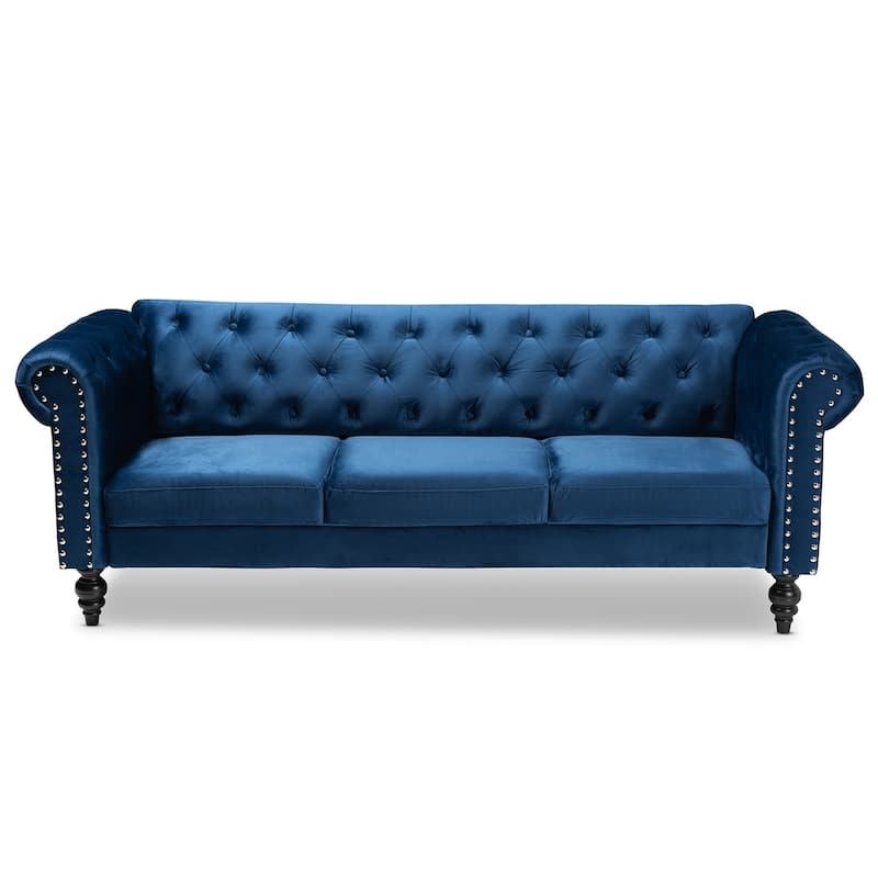 Emma Traditional and Transitional Upholstered Chesterfield Sofa