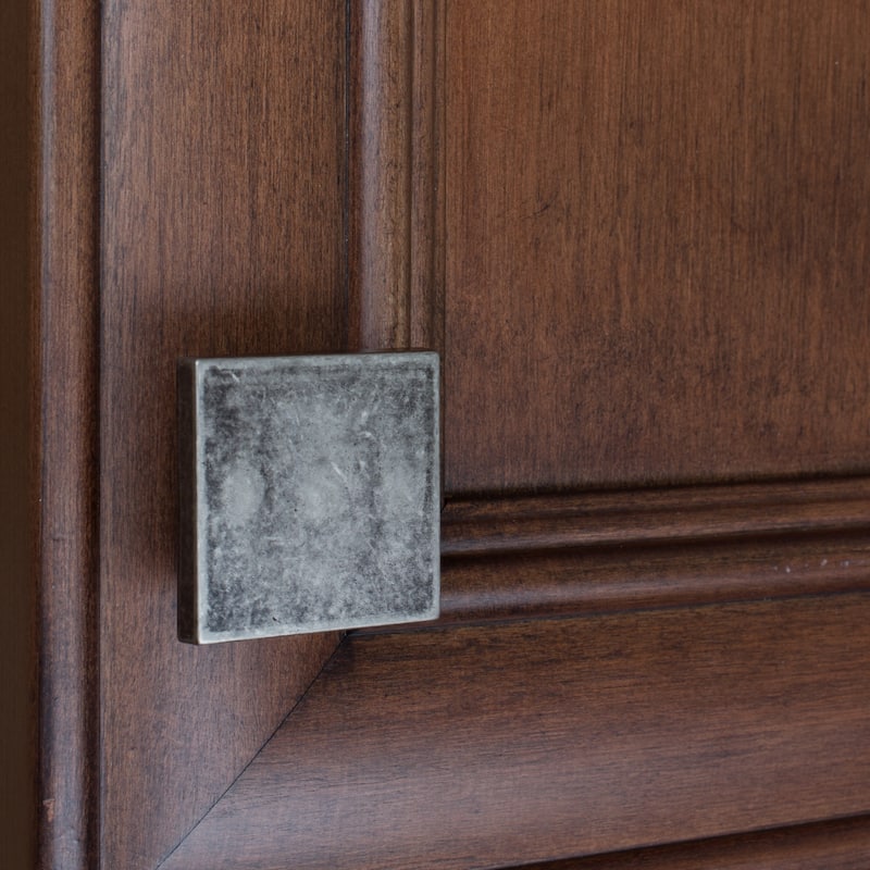 GlideRite 5-Pack 1-1/2 in. Weathered Nickel Thin Square Cabinet Knobs - Weathered Nickel