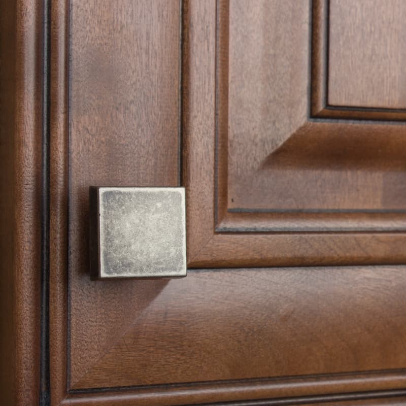 GlideRite 5-Pack 1-1/8 in. Weathered Nickel Square Cabinet Knobs - Weathered Nickel