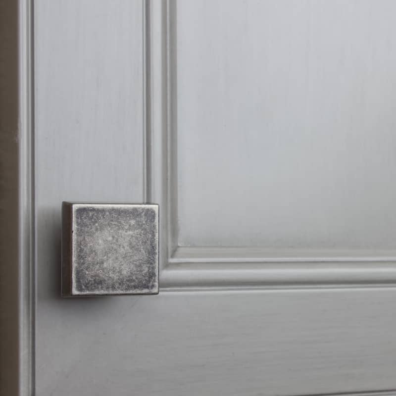 GlideRite 5-Pack 1-1/8 in. Weathered Nickel Square Cabinet Knobs - Weathered Nickel