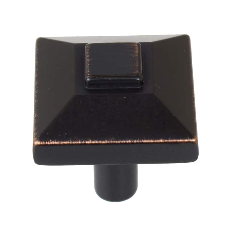 GlideRite 5-Pack 7/8 in. Rubbed Bronze Square Pyramid Cabinet Knobs - Oil Rubbed Bronze