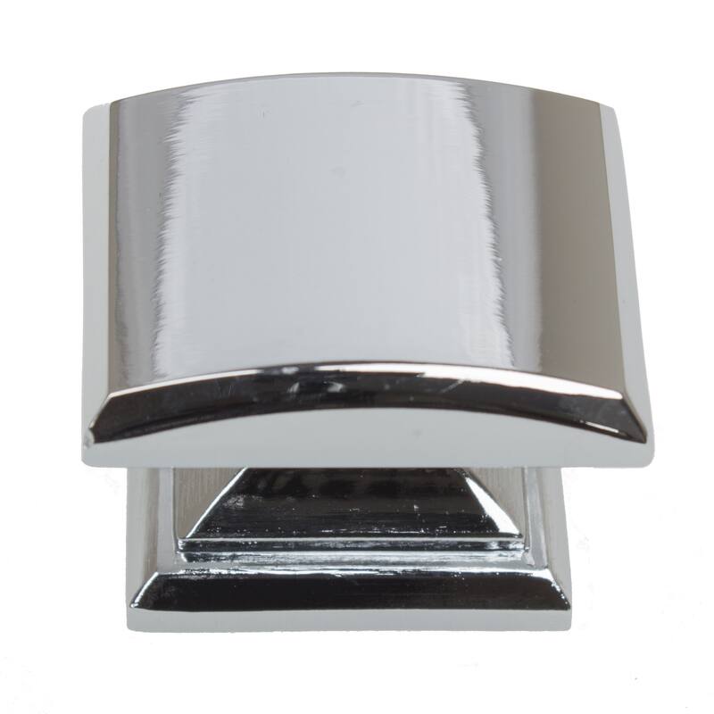 GlideRite 5-Pack 1-1/4 in. Polished Chrome Convex Square Cabinet Knobs - Polished Chrome