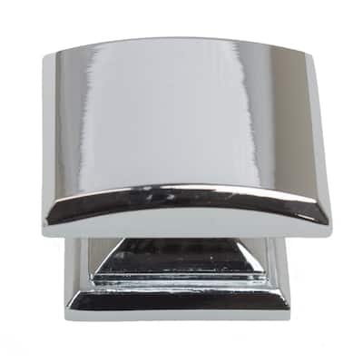GlideRite 5-Pack 1-1/4 in. Polished Chrome Convex Square Cabinet Knobs - Polished Chrome