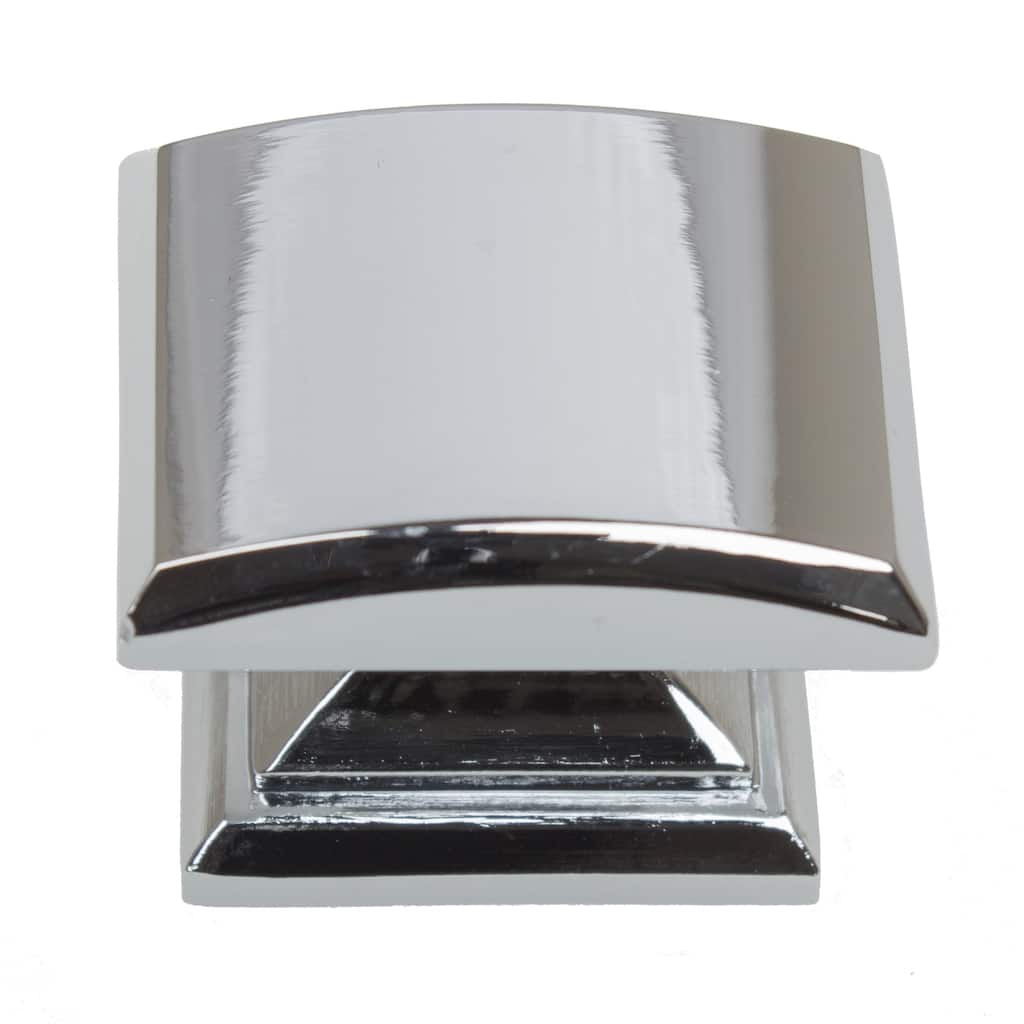 GlideRite 5-Pack 1-1/4 in. Polished Chrome Convex Square Cabinet Knobs - Polished Chrome